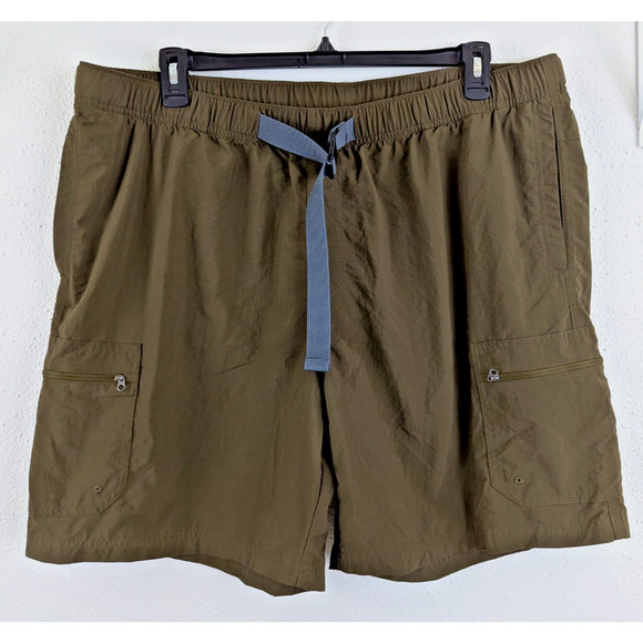 Columbia men sz XXL 8L Mountaindale Shorts greenish brown nylon cargo 3092 - Picture 1 of 4